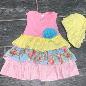 2pc Boutique Ruffles Dress and Bloomers Set•
